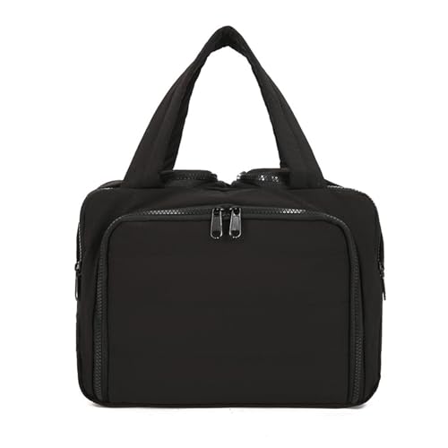 Convely Toiletry Bag Large Capacity Wide-Open, 4-in-1 Lightweight Waterproof Makeup Bag for Women with Dry Wet Separation (Black) von Jeeeun
