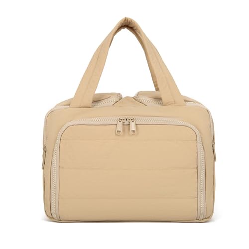 Convely Toiletry Bag Large Capacity Wide-Open, 4-in-1 Lightweight Waterproof Makeup Bag for Women with Dry Wet Separation (Khaki) von Jeeeun