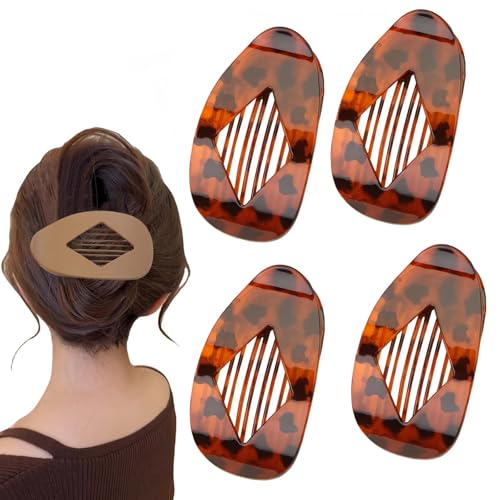 Duckbill Hair Clips for Women, Duckbill Clips for Hair, Flat Duckbill Hair Clip for Thick Thin Hair (Red leopard print) von Jeeeun