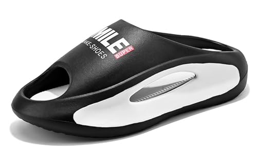 Jeeeun Cloud Slippers Slip Thick Sole Slides for Women and Men Shower Bathroom Pool Beach (Black,38/39 EU) von Jeeeun