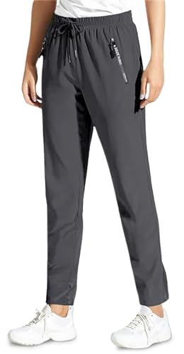 Jeeeun Comfy Fit Pants for Women, Comfyfit Quick Dry Pants, Lightweight Comfyfit with Zip Pockets (Grey-Straight*1pcs,M) von Jeeeun