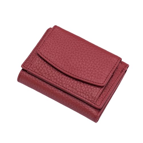 Jeeeun Houtangduty Mini Wallet for Women & Men - RFID Blocking Slim Compact Wallet with Card Holder and Coin Pocket (4 Cards Capacity) (Claret) von Jeeeun