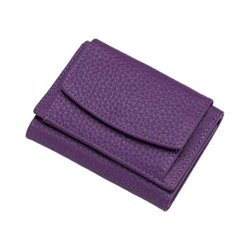 Jeeeun Houtangduty Mini Wallet for Women & Men - RFID Blocking Slim Compact Wallet with Card Holder and Coin Pocket (4 Cards Capacity) (Purple) von Jeeeun
