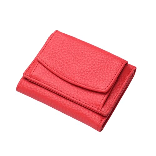 Jeeeun Houtangduty Mini Wallet for Women & Men - RFID Blocking Slim Compact Wallet with Card Holder and Coin Pocket (4 Cards Capacity) (Red) von Jeeeun