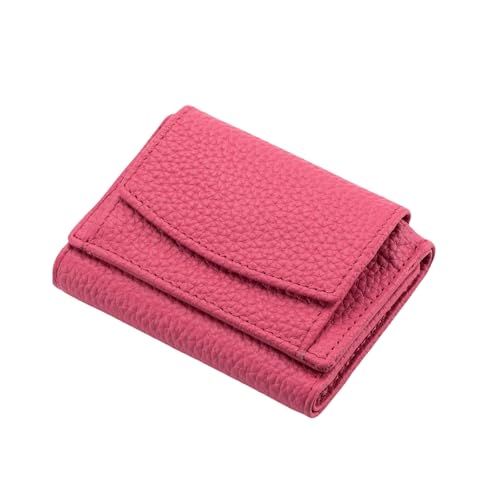 Jeeeun Houtangduty Mini Wallet for Women & Men - RFID Blocking Slim Compact Wallet with Card Holder and Coin Pocket (4 Cards Capacity) (Rose Red) von Jeeeun