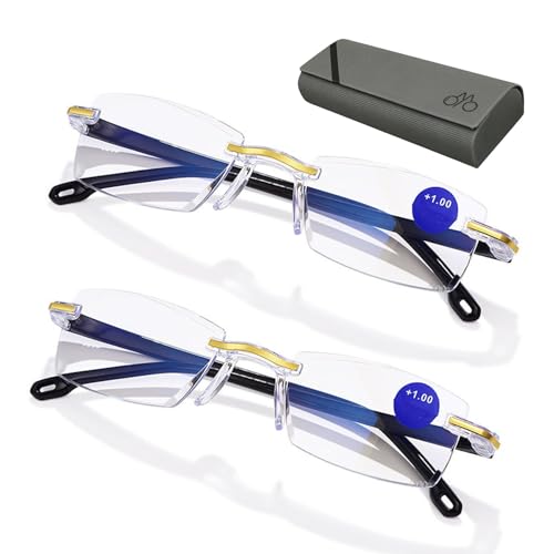 Jeeeun Mag Vision Glasses, 2025 Intelligent Zoom Reading & Anti Blue Light Block Computer Glasses for Men Women (2pcs,+2.5D) von Jeeeun