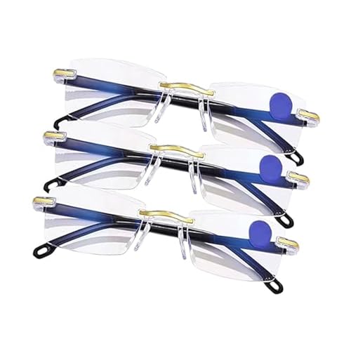 Jeeeun Mag Vision Glasses for Women, Anti-Fatigue Autofocus Noblu Vision Glasses, Hd Rimless Blue Light Blocking Eyeglasses for Men and Women (3pcs) von Jeeeun