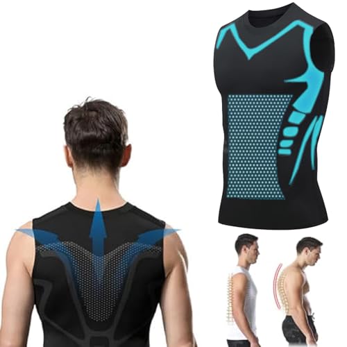 Jeeeun Menionic Tourmaline Posture Corrector Vest 2024 New Ionic Shaping Vest for Men (Black,Large) von Jeeeun