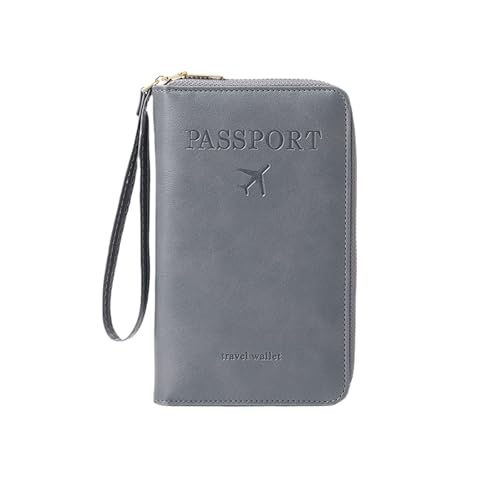 Jeeeun Multi-Functional RFID Passport Wallet, 2025 New Anti-Theft ID Card Organizer Case with Safe Zipper for Men and Women (Gray) von Jeeeun