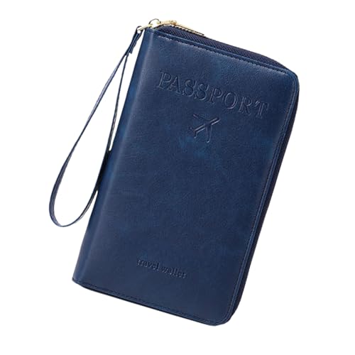 Jeeeun Multi-Functional RFID Passport Wallet, Anti-Theft Travel Wallet for Women & Men, RFID Blocking Protective Card Holder Cover for Family Travel, Passport Case (Dark Blue) von Jeeeun