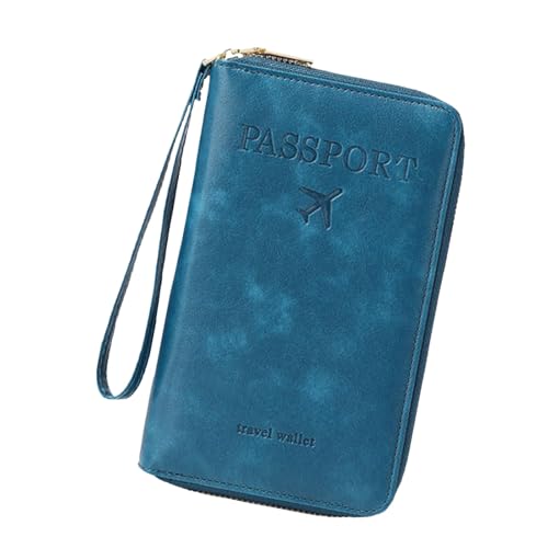 Jeeeun Multi-Functional RFID Passport Wallet, Anti-Theft Travel Wallet for Women & Men, RFID Blocking Protective Card Holder Cover for Family Travel, Passport Case (Royal Blue) von Jeeeun