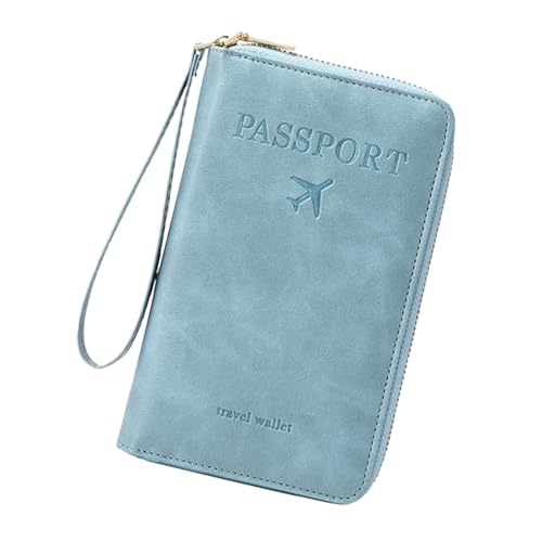 Jeeeun Multi-Functional RFID Passport Wallet, Anti-Theft Travel Wallet for Women & Men, RFID Blocking Protective Card Holder Cover for Family Travel, Passport Case (Sky Blue) von Jeeeun