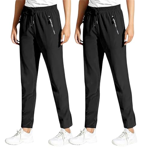 Jeeeun Palcomfy Pants for Women, Palcomfy Glide Pants, Comfys Fit Pant, Unisex Quick Dry Pull-On Stretch Pant (2pcs Black - Straight,M) von Jeeeun
