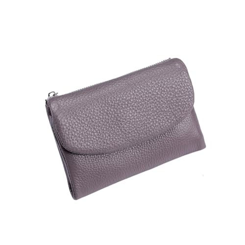 Jeeeun Unisex Pebble Leather Wallet, 5.3In Compact Genuine Leather Coin & Card Holder, Bifold Pocket Purse (Taro Purple) von Jeeeun