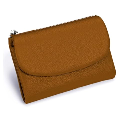 Jeeeun Unisex Pebble Leather Wallet, Unisex Soft Pebble Leather Wallet with Card Slots & Coin Pocket (Brown) von Jeeeun