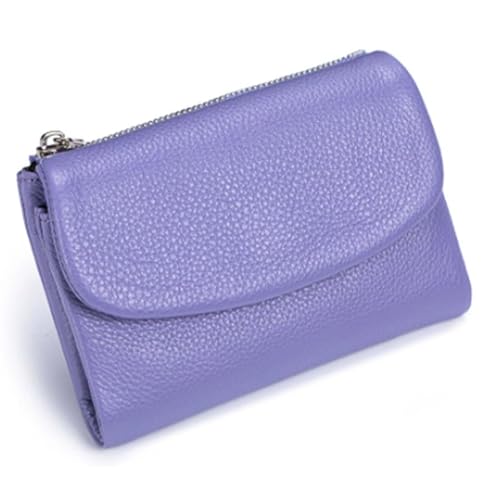 Jeeeun Unisex Pebble Leather Wallet, Unisex Soft Pebble Leather Wallet with Card Slots & Coin Pocket (Lavender Purple) von Jeeeun