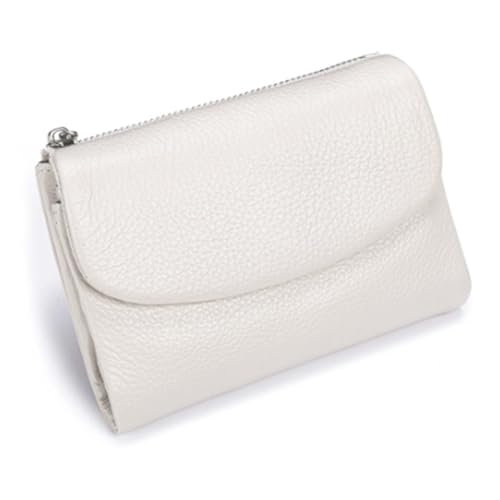 Jeeeun Unisex Pebble Leather Wallet, Unisex Soft Pebble Leather Wallet with Card Slots & Coin Pocket (Off-White) von Jeeeun