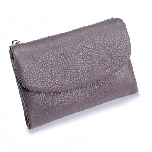 Jeeeun Unisex Pebble Leather Wallet, Unisex Soft Pebble Leather Wallet with Card Slots & Coin Pocket (Taro Purple) von Jeeeun