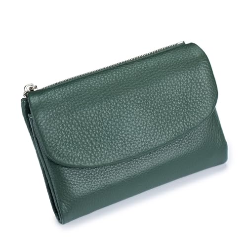 Jeeeun Unisex Pebble Leather Wallet - Full Grain Leather Card Holder, Coin Purse & Cash Slots for Women & Men (Lake Blue) von Jeeeun