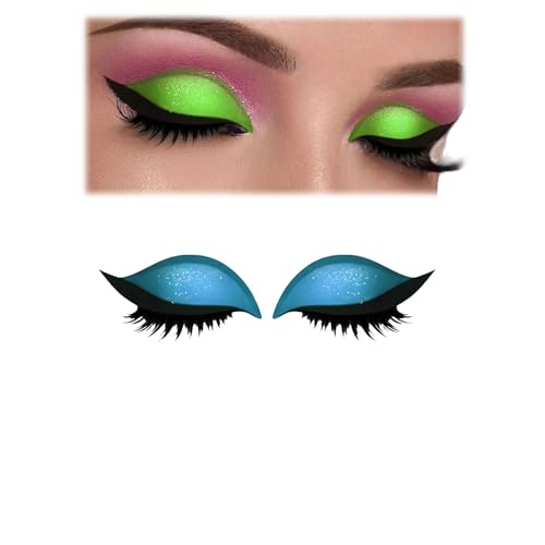 Lazy Eye Shadow Eyelash Patch, 2-in-1 Reusable Portable Multi-Color eyeshadow and lash sticker, Waterproof and Sweat-Proof, No Glue Needed for Quick Makeup (Blue) von Jeeeun