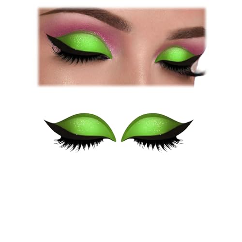 Lazy Eye Shadow Eyelash Patch, 2-in-1 Reusable Portable Multi-Color eyeshadow and lash sticker, Waterproof and Sweat-Proof, No Glue Needed for Quick Makeup (Green) von Jeeeun