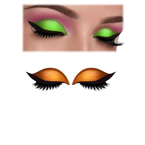Lazy Eye Shadow Eyelash Patch, 2-in-1 Reusable Portable Multi-Color eyeshadow and lash sticker, Waterproof and Sweat-Proof, No Glue Needed for Quick Makeup (Orange) von Jeeeun