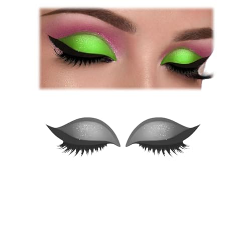 Lazy Eye Shadow Eyelash Patch, 2-in-1 Reusable Portable Multi-Color eyeshadow and lash sticker, Waterproof and Sweat-Proof, No Glue Needed for Quick Makeup (Silver) von Jeeeun