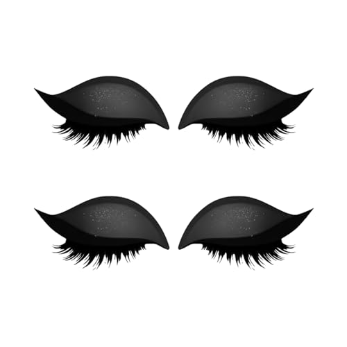 Lazy Eye Shadow Eyelash Patch - 2-in-1 Reusable Instant Makeup Stickers w/False Lashes & Shadow, Natural 3D Look, for Women (2 Pairs Black) von Jeeeun