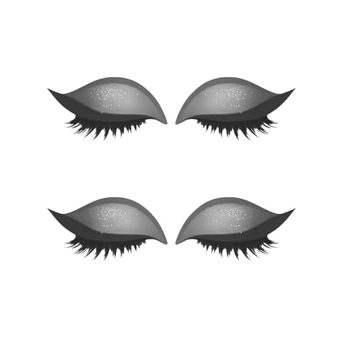Lazy Eye Shadow Eyelash Patch - 2-in-1 Reusable Instant Makeup Stickers w/False Lashes & Shadow, Natural 3D Look, for Women (2 Pairs Gray) von Jeeeun