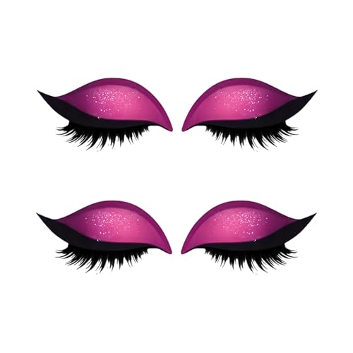 Lazy Eye Shadow Eyelash Patch - 2-in-1 Reusable Instant Makeup Stickers w/False Lashes & Shadow, Natural 3D Look, for Women (2 Pairs Pink) von Jeeeun