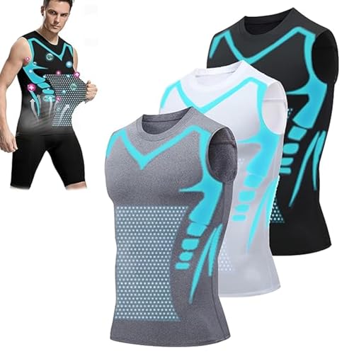 Maynox Vitaboost Vest, Menionic Ionic Shaping Vest Men, Vitaboost Compression Shirt Men - for Men to Build a Perfect Body (3pcs,s) von Jeeeun