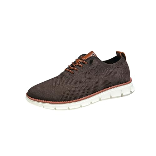 Men's Breeze Shoes, Lightweight Knit Casual Trainers for Business, Walking & Daily Wear (Coffee,49) von Jeeeun