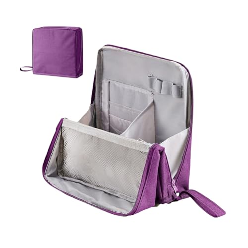 Multi-Purpose Large Capacity Oxford Cloth Standing Makeup Bag,Waterproof Travel Toiletry Bag with Handle for Women (Purple) von Jeeeun