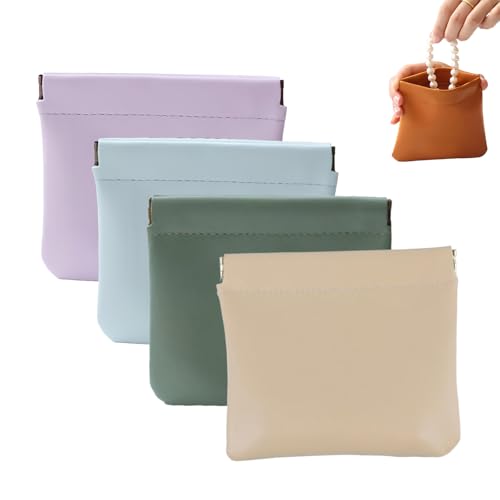 Onavee Organizer Pouch, Pouchic - Personalized Snap Closure Leather Organizer Pouch, Self-Closing Travel Pocket Cosmetic Bag (B) von Jeeeun