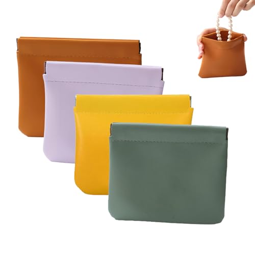 Onavee Organizer Pouch, Pouchic - Personalized Snap Closure Leather Organizer Pouch, Self-Closing Travel Pocket Cosmetic Bag (E) von Jeeeun