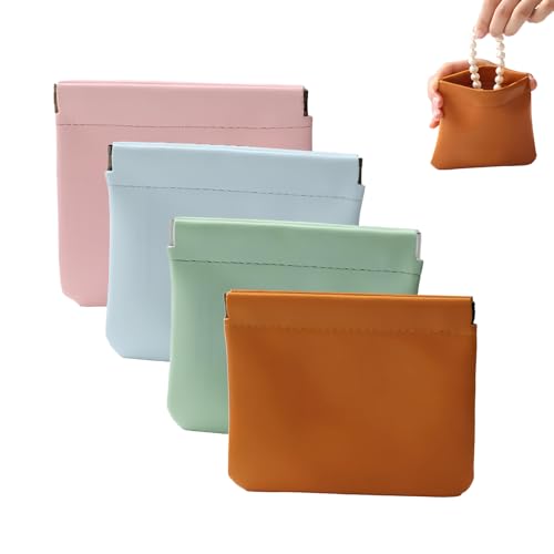 Onavee Organizer Pouch, Pouchic - Personalized Snap Closure Leather Organizer Pouch, Self-Closing Travel Pocket Cosmetic Bag (F) von Jeeeun