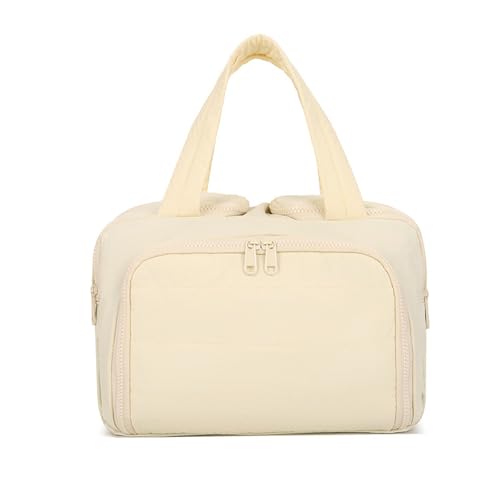 Travel Cosmetic Bag, Large Capacity Wide-Open Travel Cosmetic Bag, 4-in-1 Multi-Functional Lightweight Makeup Bags for Women with Handle (Beige*1 pcs) von Jeeeun