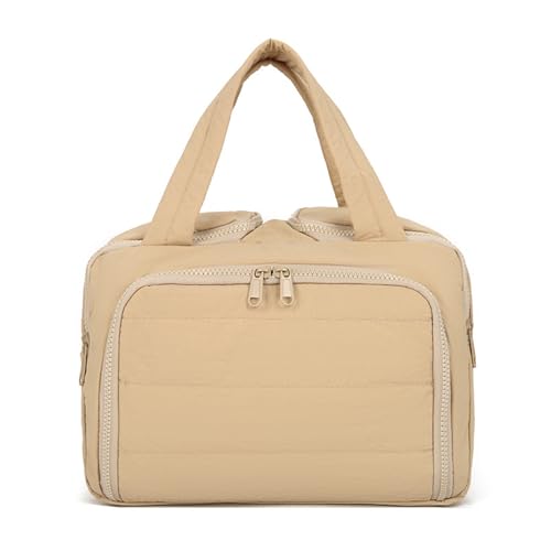 Travel Cosmetic Bag, Large Capacity Wide-Open Travel Cosmetic Bag, 4-in-1 Multi-Functional Lightweight Makeup Bags for Women with Handle (Khaki*1 pcs) von Jeeeun