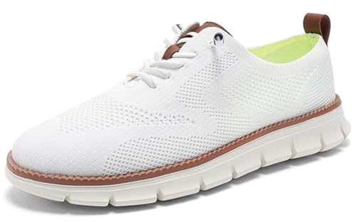 Wearbreeze Shoes for Men Business Casual Oxford Sneakers Breathable Lightweight Lace-Up Dress Shoes for Everyday Comfort (Style_#01,EU_#40) von Jeeeun