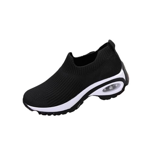 Womens Walking Sock Sneakers for Women–Lightweight Slip-On Sports Shoes for Work, Gym, Travel (Black,41) von Jeeeun