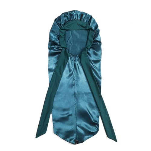 Jeenuuder Schlafkappe für Damen, geflochtenes Haar mit langem Schwanz, Nachtkappe, Duschhaube für Sauna, Badekappe, Pfauenblau von Jeenuuder