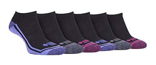 JEEP - 6er Pack Damen Gepolstert Kurz Sportsocken in Schwarz und Weiß | Quarter Laufsocken Knöchelsocken (37-42, Schwarz/Pink) von Jeep