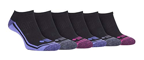 JEEP - 6er Pack Damen Gepolstert Kurz Sportsocken in Schwarz und Weiß | Quarter Laufsocken Knöchelsocken (37-42, Schwarz/Pink) von Jeep Socks