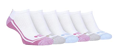 JEEP - 6er Pack Damen Gepolstert Kurz Sportsocken in Schwarz und Weiß | Quarter Laufsocken Knöchelsocken (37-42, Weiß/Pink) von Jeep Socks