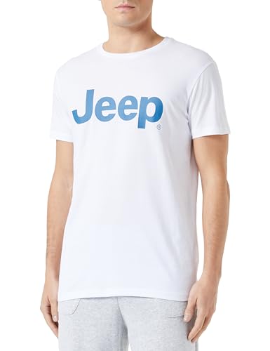 JEEP Herren J Großer Aufdruck J23W T-Shirt, Weiß, XXL von Jeep