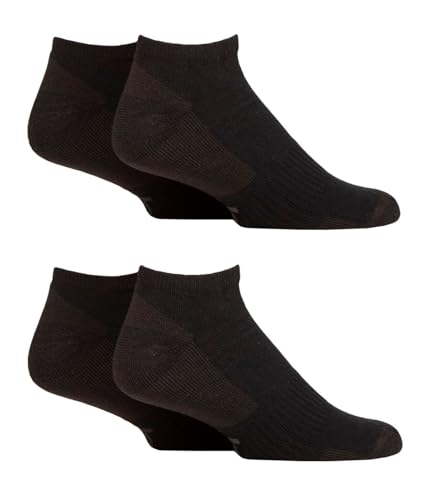 Jeep 4er Herren Sneaker Socken Atmungsaktiv Gepolstert Gerippte Sportsocken (39-45, Schwarz) von Jeep