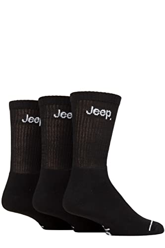 Jeep Herren 3 Paar Freizeit Stiefelsocken - Schwarz 40-46 von Jeep