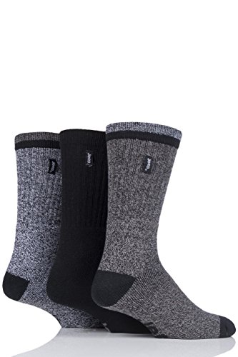 Jeep Herren 3 Paar Terrain Freizeitsocken - Schwarz/Kohle- 40-46 von Jeep