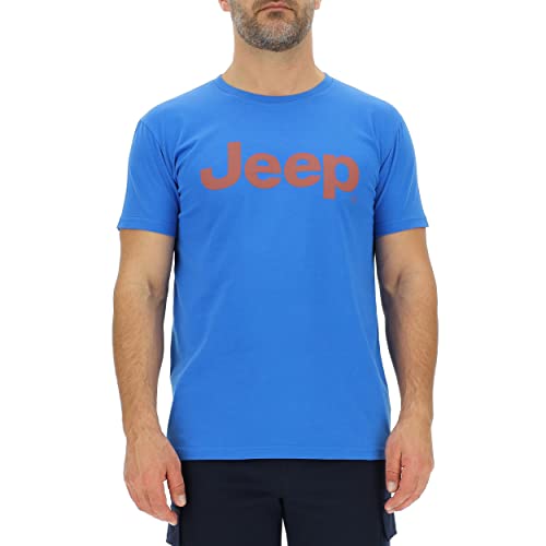 JEEP Herren J Großer Aufdruck J23S T-Shirt, Pacific Blue/Red Och, Medium von Jeep