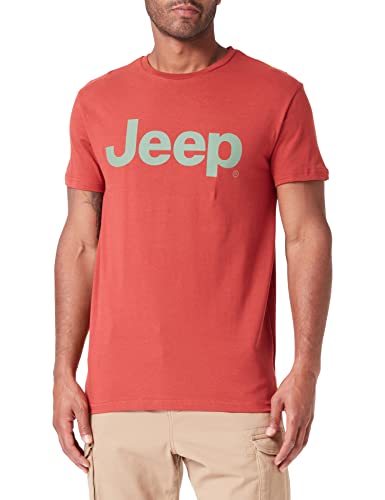 Jeep Herren J Großer Aufdruck J23S T-Shirt, Red Ochre/Vineyard G, Large von Jeep